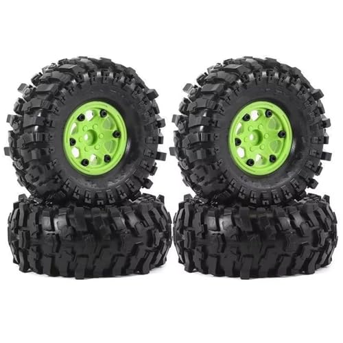 RC Reifen Kompatibel Mit Traxxas Für TRX4 D90 Für Axial Für SCX10 Für MST 1/10 RC Crawler Car 4 Stück 118 Mm 1,9 Zoll Beadlock Felgen-Gummireifen-Set(Green) von MGHGFYTAS