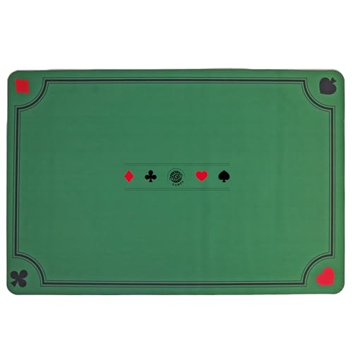 MGM GAMES - Spielmatte - Kartenspiel - 140352 - Grün - rutschfest - 2 bis 6 Spieler - Spielkarten - Gesellschaftsspiele - Komfortabel - Belote - Poker - Tarot - Contrée - 60 cm x 40 cm von MGM GAMES