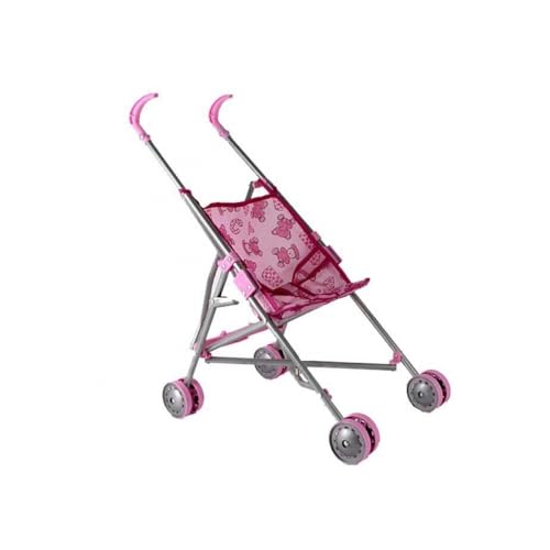 MGM GRAND 103131 Clement Clementine-Kinderwagen-Spielzeug Für Kinder-103131-Rosa-Stoff-Kinderwagen-Baby-Säugling-Puppe-Babypuppe-Spaziergang-54 cm x 20 cm-Ab 24 Monaten, andere, Norme von MGM GRAND