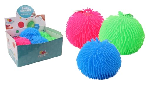 FLYPOP'S - Leuchtender Igelball - Kermess-Spiel - 038093 - Sortierte Farben - Kunststoff - Pufferball - Geburtstag - Freizeitspiel - 22 cm22 cmAb 3 Jahren von FLYPOP'S