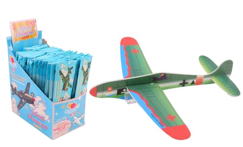 FLYPOP'S - Pack mit 48 Gleitern - Kirmesspiel - 131014PA - Grün - Karton - Kinderspielzeug - Geschenk - Flugzeug - Geburtstag - Retro - 18 cm - Ab 3 Jahren von FLYPOP'S