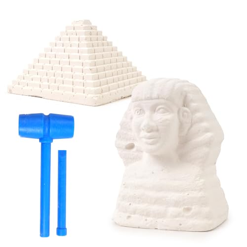 FLYPOP'S - Archäologieset in Ägypten - Archäologen-Kit - 038913 - Weiß - Gips - Gips zum Graben - Kinderspielzeug - Wissenschaftlich - Bildungs - Schätze - Spielerisch - Explora - Ab 3 Jahren von FLYPOP'S