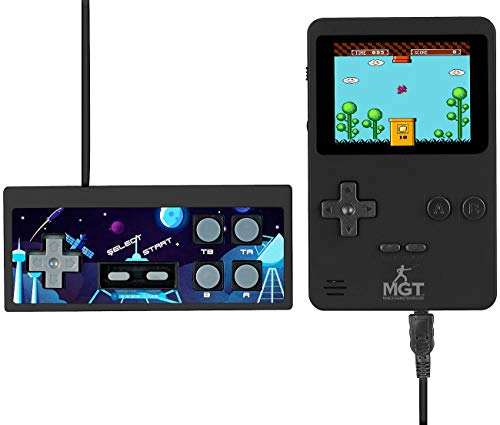 MGT Mobile Games Technology Videospiel: 2in1-Retro-Spielekonsole, 7-cm-Farbdisplay (2,8"), 200 Spiele, 8 Bit (Konsole, Retrospiel, tragbarer) von MGT Mobile Games Technology