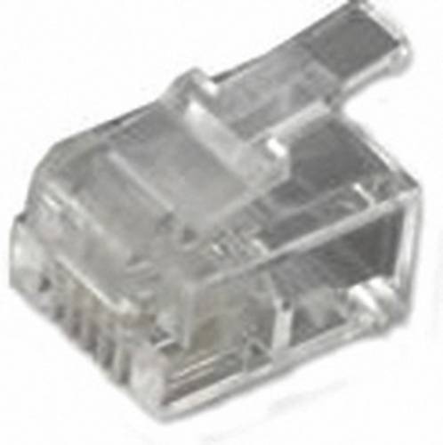 MH Connectors MHRJ126P4CR RJ11-Modularstecker 6510-0104-03 Stecker, gerade Pole: 6P4C Transparent von MH CONNECTORS