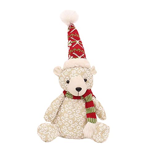 MHADBKH Bär Ornament Puppen Figur Weihnachten Home Dekorationen Handgemachte Plüschtier Party Mädchen Jungen von MHADBKH