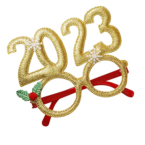 MHADBKH Fancy New Year Party Glasses 2023 Christmas Glasses Frame Happy New Year Eyeglasses Celebration Photo von MHADBKH