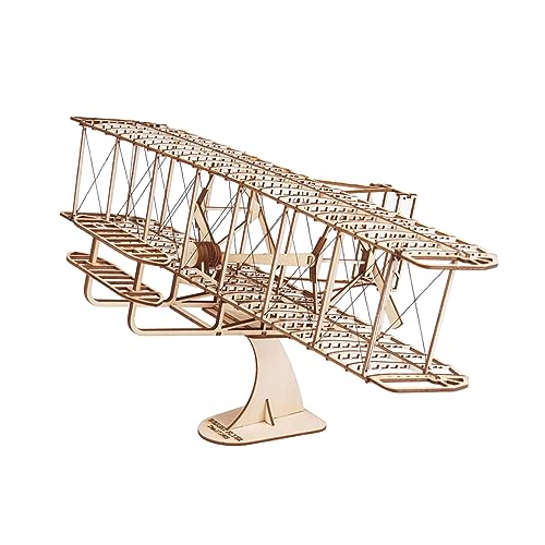 MHADBKH Holz Modell Flugzeug Set Holz Puzzle Wright Flyer Modell Flugzeuge Set Für Kinder Erwachsene Holzhandwerk Set Zum Bauen Geschenk von MHADBKH