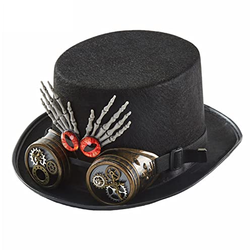 MHADBKH Steampunk Top Hüte Für Männer Mit Schutzbrillen Steampunk Time Halloween Steampunk Accessoires Steampunk von MHADBKH