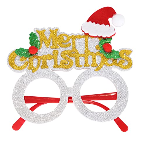 MHADBKH Weihnachtskostüm Brille Happy New Year Brille 2023 Brillenrahmen Photo Booth Requisiten Navidad Party von MHADBKH