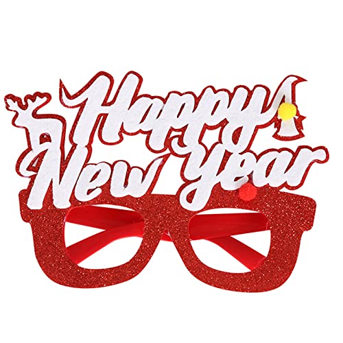 MHADBKH Weihnachtskostüm Brille Happy New Year Brille 2023 Brillenrahmen Photo Booth Requisiten Navidad Party von MHADBKH