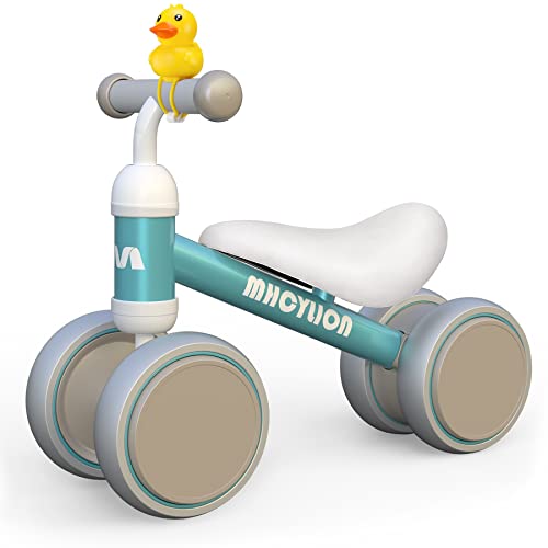 MHCYLION Kinder Laufrad ab 1 Jahr Balance Lauflernrad Spielzeug mit 4 Räder für 10-24 Monate Baby, Erst Rutschrad Fahrrad für Jungen Mädchen als Geschenke Grün von MHCYLION