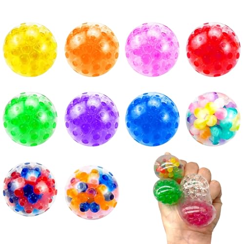 MHDUYEG Mini Stressball, 10 Stück Antistressball, Anti Stress Bälle, Stressball Erwachsene, Stressball Kinder, Antistressball Kinder, Anti Stress Bälle Kinder, Wutball für Kinder von MHDUYEG