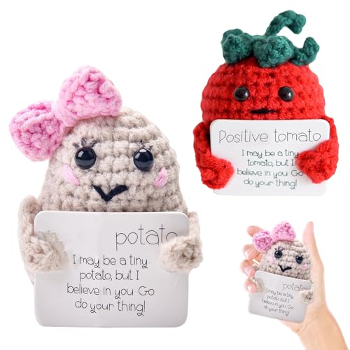 MHDUYEG Positive Potato und Positive Tomate Positive Doll Potato Pocket Hug Geschenk Positive Geschenke Mini-Plüsch Figuren Lustige Positive Kartoffel Puppe Geschenk für Freund, Familie, Liebhaber von MHDUYEG