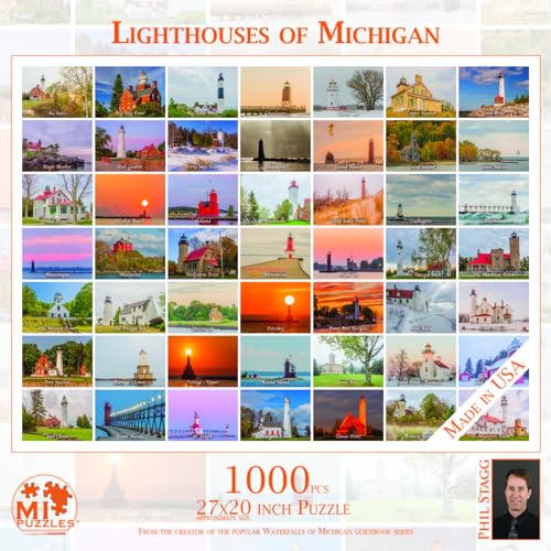 Leuchttürme von Michigan - 1000 Teile MI Puzzles Puzzle - für Erwachsene von MI Puzzles