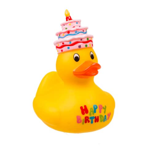 Badeente in lustigen Designs, wasser- und schmutzabweisend, ideal für das Baden des Babys, ab 6 Monaten. Happy Birthday von MIBANDERA