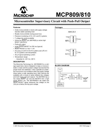 Microchip Technology MCP809T-485I/TT SMD Tape on Full reel von MICROCHIP TECHNOLOGY