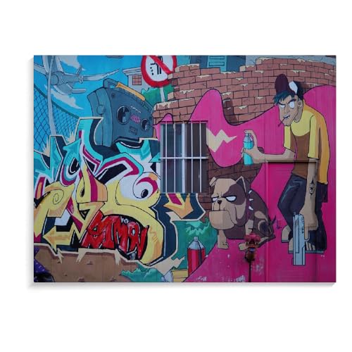 Puzzle Für Erwachsene 1000 Teile Graffiti-Lernspiel Mit Cartoon-Motiv, Kinderspielzeug, Personalisiertes Geschenk, Puzzle 1000 Teile Für Erwachsene Und Kinder (75 × 50 cm) von MIDUNU