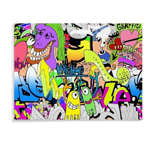 Puzzle Für Erwachsene 1000 Teile Graffiti-Lernspiel Mit Cartoon-Motiv, Kinderspielzeug, Personalisiertes Geschenk, Puzzle 1000 Teile Für Erwachsene Und Kinder (75 × 50 cm) von MIDUNU