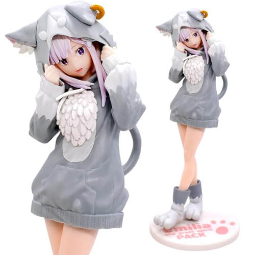 Emil-ia Figuren Statue,Emil-ia Figuren, Starting Life in Another World, Emil-ia Action Figure, 8.2inch Anime-Kollektion,Puppe Desktop-Ornamente,Geschenke für Anime-Fans, Kinder von MIFKLMV