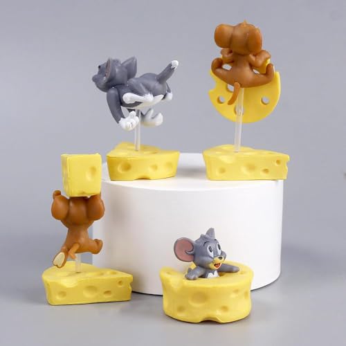 MIFKLMV Käse Tom Jerry Tischdekoration Käse Blöcke Kuchen Dekoration Auto Puppe Blind Box Spielzeug, Desktop Dekoration, Desktop Ornament. von MIFKLMV