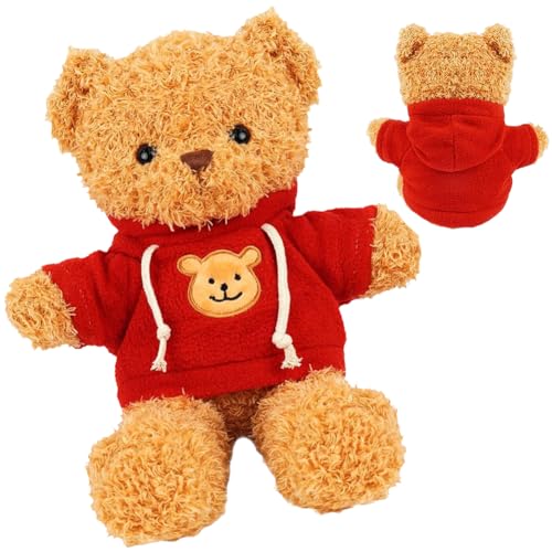 MIFKLMV Kuscheltier Teddybär Plüschtier, 30 Cm Teddybär Klein, Stofftier Schmusetier Zum Kuscheln & Spielen, Squishmallow Teddybär Geschenk, Teddybär Plush Dekoration Für Jungen Und Mädchen (Rot 30cm) von MIFKLMV