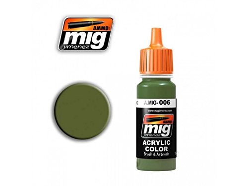 AMMO Munition mig-0006 RAL 7008 Graugrün Opt. 2 Acryl Farben (17 ml), Mehrfarbig von MIG