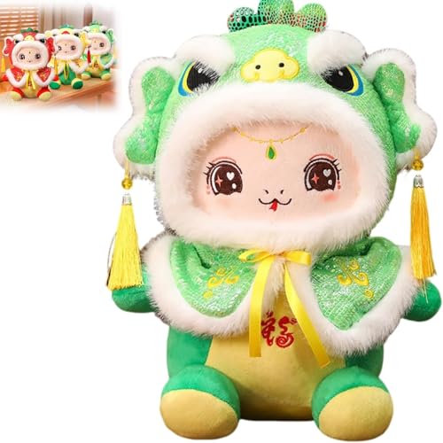 MIGEDY Chinesische Neujahrs-Schlangen-Kuscheltiere, 2025 Jahr der Schlange, Kuscheltier-Dekoration, Maskottchen-Spielzeug for Frühlingsfest-Dekoration(Green) von MIGEDY