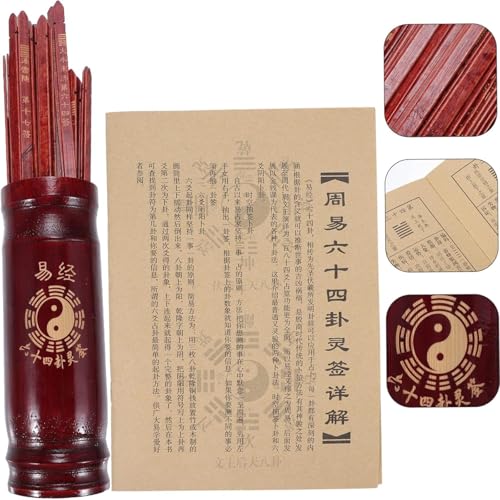 MIGEDY Chinesische Wahrsagestäbchen-Set mit Eimer und Wahrsagebuch for Feng Shui und chinesisches Glücksspiel von MIGEDY