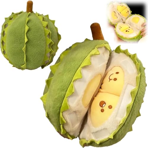 MIGEDY Kreatives abnehmbares Durian-Plüschtier, Obst-Durian-Plüschtier, Durian-Plüschkissen, süße Peeling-Durian-Puppe, weiche, lebendige Früchte von MIGEDY