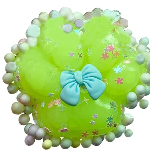 Squishy Cat Paw Squeeze Toys, Kawaii Squishies PVC Sensory Toys, stressabbauende Fellknäuel OPP-Verpackungsgeschenke, Fidget Toys(Green) von MIGEDY