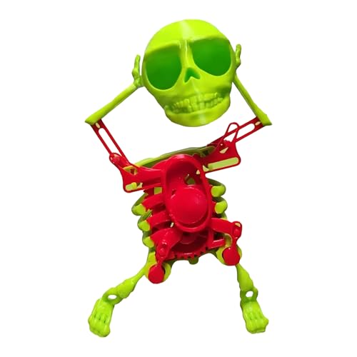 MIGIFTDY 3D tanzendes Skelett Halloween Dekorationen Mini Skelett Spielzeug 3D-Gedrucktes Tanzendes Skelett-Spielzeug für Halloween Ostern (Grün) von MIGIFTDY