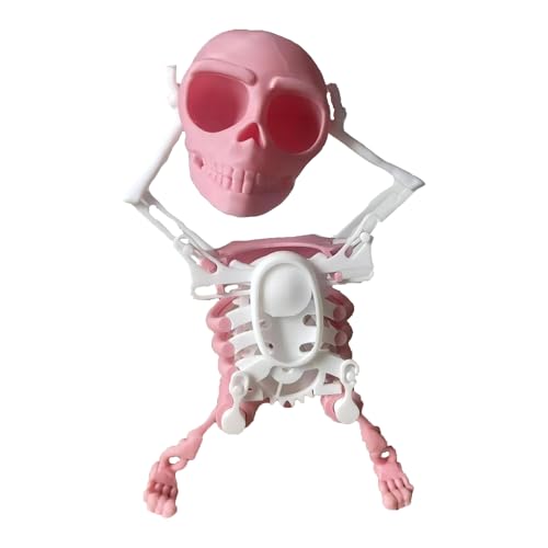 MIGIFTDY 3D tanzendes Skelett Halloween Dekorationen Mini Skelett Spielzeug 3D-Gedrucktes Tanzendes Skelett-Spielzeug für Halloween Ostern (Rosa) von MIGIFTDY