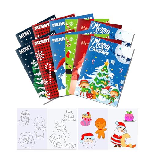 Weihnachts Malbuch 12 Motive zum Ausmalen und Verzieren Superdickes Weihnachtsmalbuch Weihnachtsthemen Malerei Buch für Kinder Party Bevorzugungen Spaß Urlaub Präsentiert Klassenzimmer von MIGIFTDY