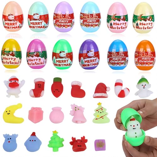 Weihnachts-Überraschungsei-Blindbox für Kinder - Sammelspielzeug, Stressabbau, sicheres TPR-Material, Weihnachtsmann-, Schneemann-, Rentierfiguren, perfektes von MIGIFTDY