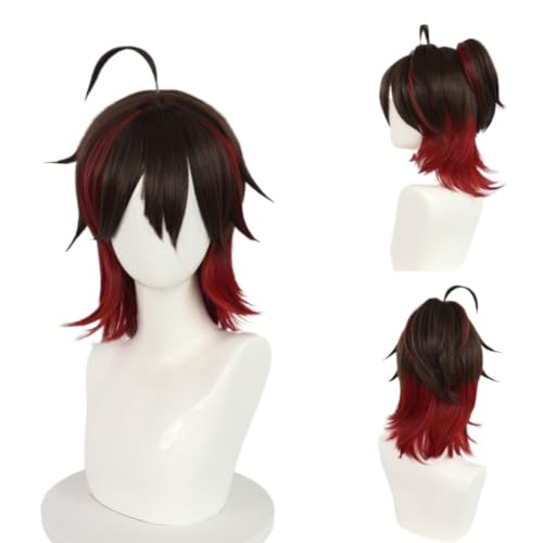 Anime Genshin Impact Gaming Cosplay Perücke, Mix Farben Kurzhaarperücken für Halloween, Party, Karneval und Perücke Cap von MIGUOO