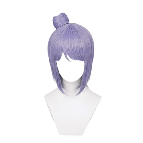 Anime Konan Cosplay Perücke, Grau Lila Kurze Haar Perücken Rollenspiel Perücken, Für Halloween Karneval Kostüm Party Mit Perücke Cap von MIGUOO