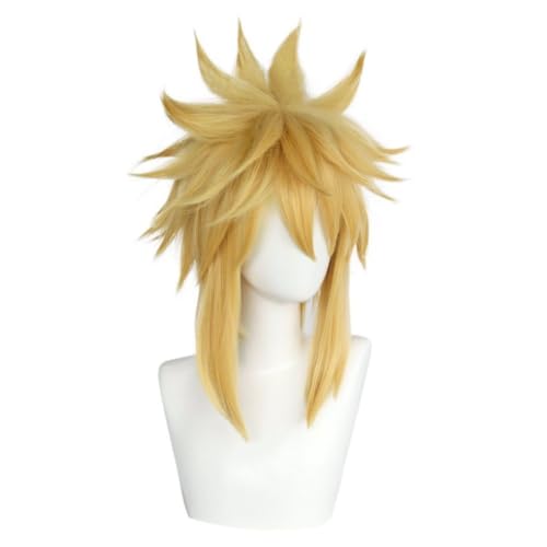 Anime Namikaze Minato Cosplay Perücke, Blonde Flauschige Kurze Haar Perücken Für Halloween, Party, Karneval, Perücke Cap von MIGUOO