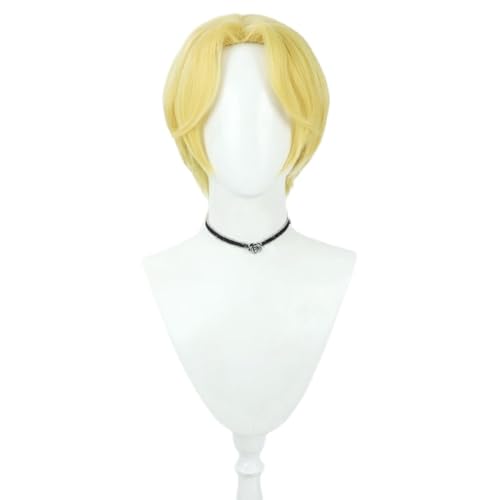 Anime ONE PIECE Sabo Cosplay Perücke, Goldene Kurze Haare Perücken, Mit Perücke Cap, Für Party Halloween Rollenspiel Zubehör von MIGUOO