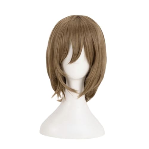 Anime Persona 5 GoroAkechi Cosplay Perücke, Braune Kurze Haare Perücken, Für Halloween Kostüm Party Mit Perücke Cap von MIGUOO