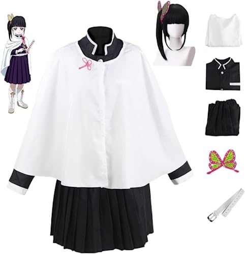 Anime Tsuyuri Kanao Cosplay Halloween Kostüm Party Outfit Kimono Maid Kleid Uniform Mit Perücke (Kanao,S) von MIGUOO