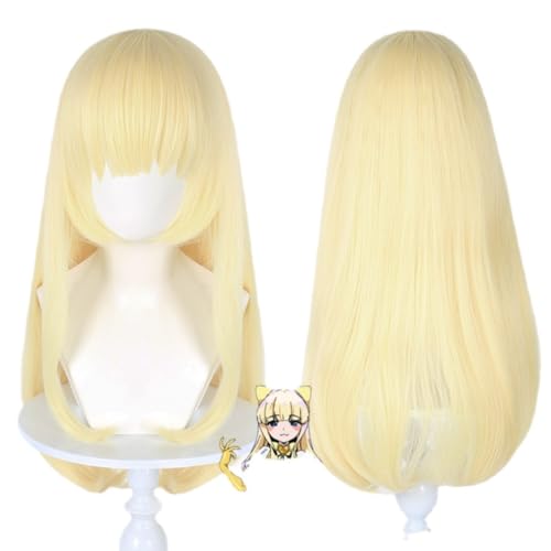 MIGUOO Anime Gushing Over Magical Girls Tenkawa Kaoruko Cosplay Perücke, Blonde Lange Haare Perücken, für Halloween Kostüm Party mit Perücke Cap von MIGUOO