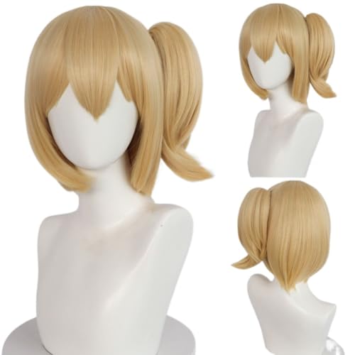 MIGUOO Anime Haikyuu Yachi Hitoka Cosplay Perücke, Tiger Mundclip Kurze Haar Perücken Für Halloween, Party, Karneval Und Perücke Cap von MIGUOO