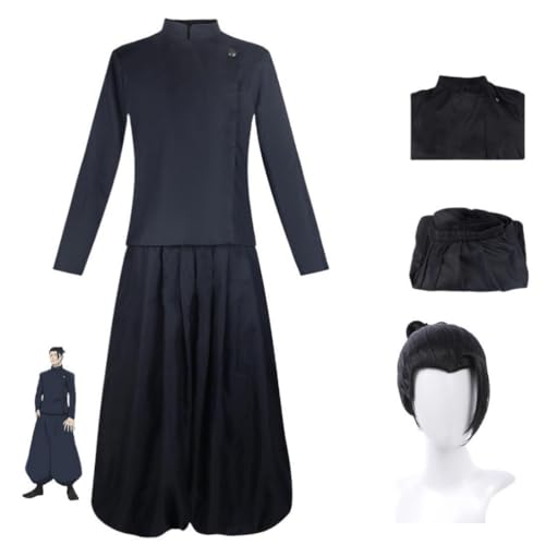 MIGUOO Anime Jujutsu Kaisen Geto Suguru Cosplay Outfit Halloween Party Uniform Kostüm mit Perücke (Suit,XXL) von MIGUOO