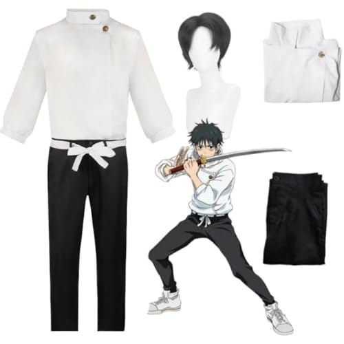 MIGUOO Anime Jujutsu Kaisen Okkotsu Yuta Cosplay Outfit Halloween Party Uniform Kostüm mit Perücke (Suit,S) von MIGUOO