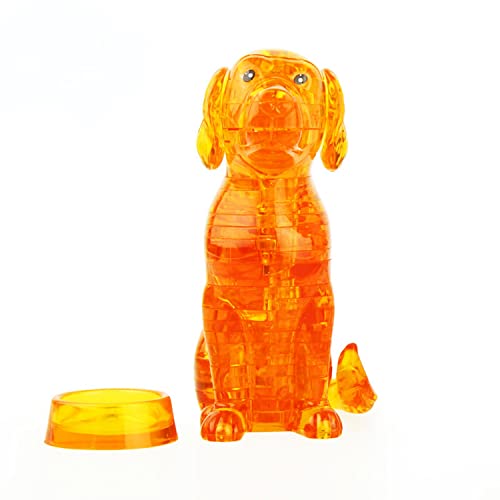 3D-Kristall-Puzzle, Kristall-Puzzle, Denkspiele für Puzzler ab 16 Jahren (Dog-Orange) von MIJIE