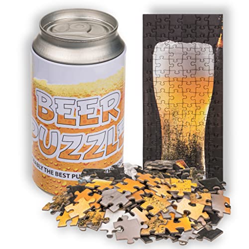 Bier-Puzzle in Bierdose - Puzzlemotiv Bierglas - 102-teilig ca. 10,5 x 25 cm - EIN Must-Have für Sammler und Bierliebhaber von MIJOMA