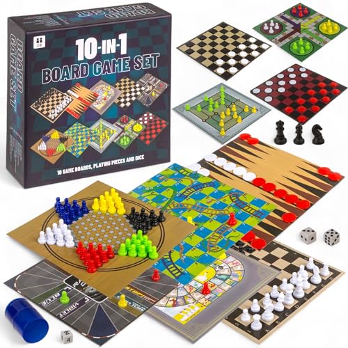 MIJOMA 10-in-1 Brettspiel Set – Reisespiele für Kinder & Erwachsene – 10 Klassiker in 1 – Kompaktes Spiele-Set 15x15 cm – Gesellschaftsspiele für 2–8 Spieler MIJOMA 10-in-1 Brettspiel Set – Reisespiele für Kinder & Erwachsene – 10 Klassiker in 1 – Kompaktes Spiele-Set 15x15 cm – Gesellschaftsspiele für 2–8 Spieler von MIJOMA