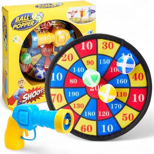 MIJOMA Ball Popper Set mit Klett-Zielscheibe – Ballpistole + 3 Softbälle – Indoor & Outdoor Wurfspiel für Kinder – Farbe Wird zufällig geliefert MIJOMA Ball Popper Set mit Klett-Zielscheibe – Ballpistole + 3 Softbälle – Indoor & Outdoor Wurfspiel für Kinder – Farbe Wird zufällig geliefert von MIJOMA