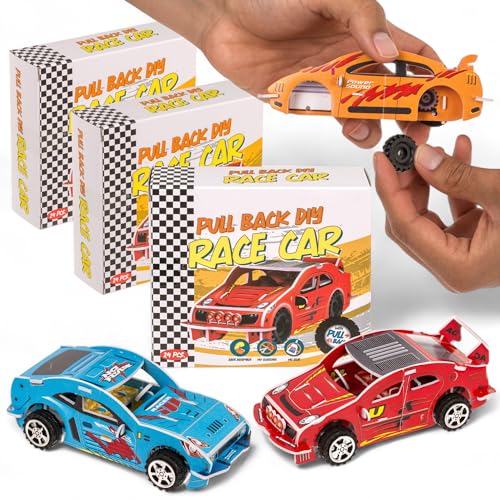 MIJOMA DIY Rückzug-Rennwagen 3er Set – steckbarer Bausatz ohne Kleber oder Schere, mit Aufziehmotor – Bastelspaß und rasante Rennen für Kinder MIJOMA DIY Rückzug-Rennwagen 3er Set – steckbarer Bausatz ohne Kleber oder Schere, mit Aufziehmotor – Bastelspaß und rasante Rennen für Kinder von MIJOMA