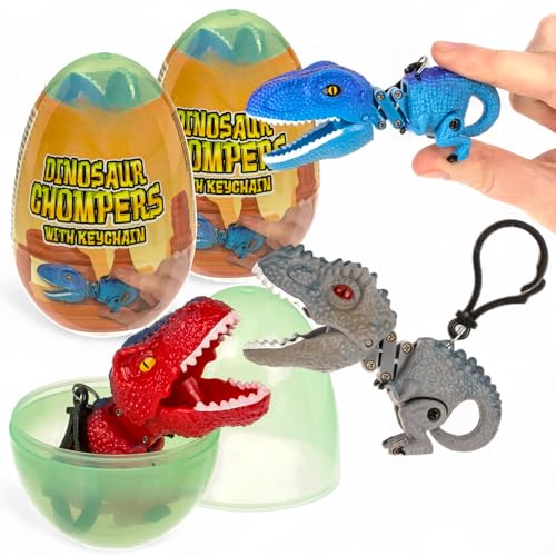 MIJOMA Dinosaurier Chomper Set – 2er Pack Dino Schlüsselanhänger mit Beißfunktion im Ei – Bunte Dinofiguren aus Kunststoff – Sammler- & Mitgebsel-Spielzeug MIJOMA Dinosaurier Chomper Set – 2er Pack Dino Schlüsselanhänger mit Beißfunktion im Ei – Bunte Dinofiguren aus Kunststoff – Sammler- & Mitgebsel-Spielzeug von MIJOMA